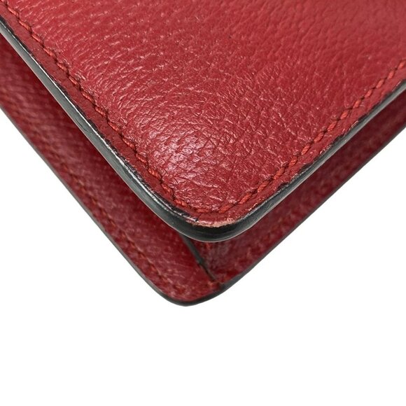 Auth GUCCI Dionysus 421970 Red Navy Leather Shoulder Bag - Picture 6 of 15